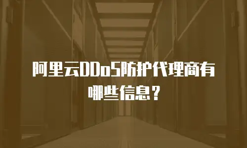 阿里云DDoS防护代理商有哪些信息？