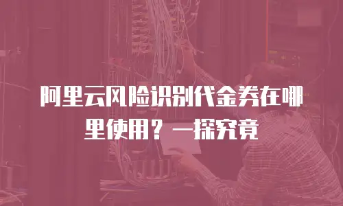 阿里云风险识别代金券在哪里使用？一探究竟