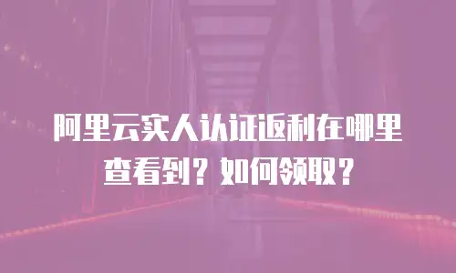 阿里云实人认证返利在哪里查看到？如何领取？