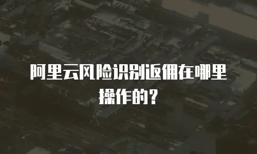 阿里云风险识别返佣在哪里操作的？