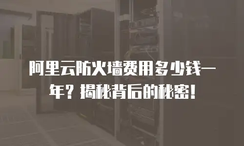 阿里云防火墙费用多少钱一年？揭秘背后的秘密！