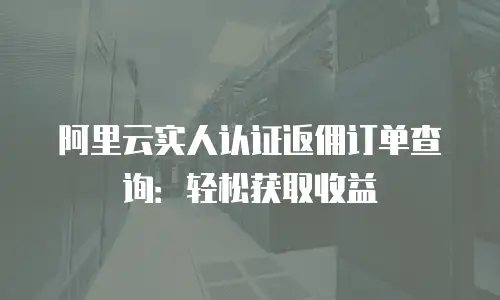 阿里云实人认证返佣订单查询：轻松获取收益