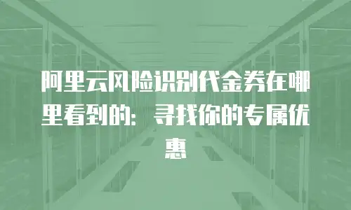 阿里云风险识别代金券在哪里看到的：寻找你的专属优惠