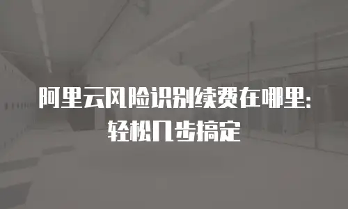 阿里云风险识别续费在哪里：轻松几步搞定