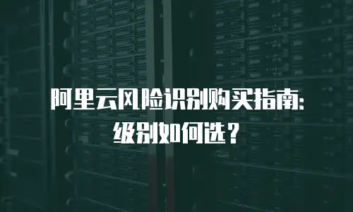 阿里云风险识别购买指南：级别如何选？