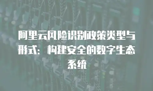 阿里云风险识别政策类型与形式：构建安全的数字生态系统