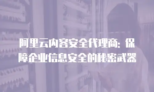 阿里云内容安全代理商: 保障企业信息安全的秘密武器