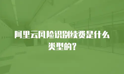 阿里云风险识别续费是什么类型的？