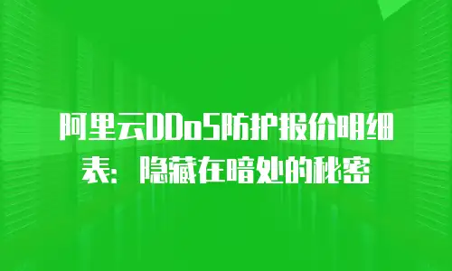 阿里云DDoS防护报价明细表：隐藏在暗处的秘密