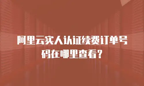 阿里云实人认证续费订单号码在哪里查看？