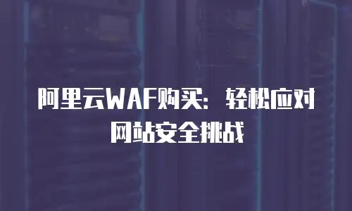 阿里云WAF购买：轻松应对网站安全挑战
