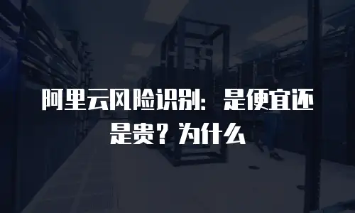 阿里云风险识别：是便宜还是贵？为什么