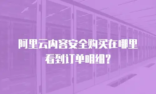 阿里云内容安全购买在哪里看到订单明细？