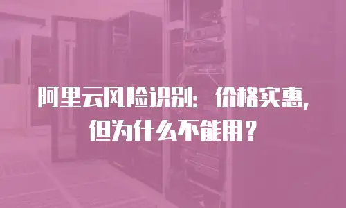阿里云风险识别：价格实惠，但为什么不能用？