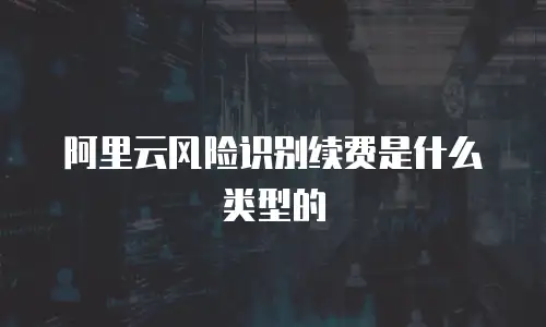 阿里云风险识别续费是什么类型的