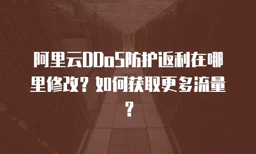 阿里云DDoS防护返利在哪里修改？如何获取更多流量？