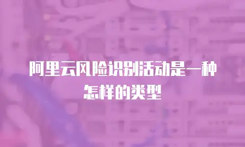 阿里云风险识别活动是一种怎样的类型