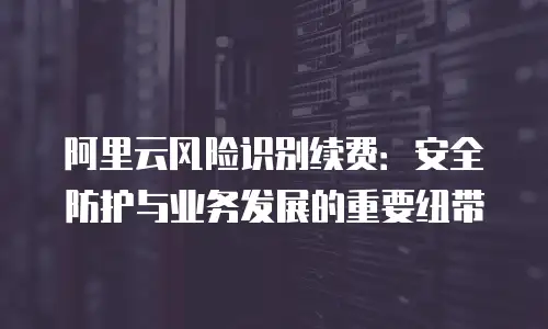 阿里云风险识别续费：安全防护与业务发展的重要纽带