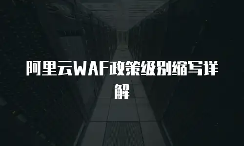 阿里云WAF政策级别缩写详解
