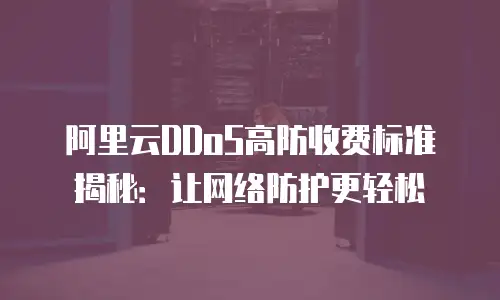 阿里云DDoS高防收费标准揭秘：让网络防护更轻松