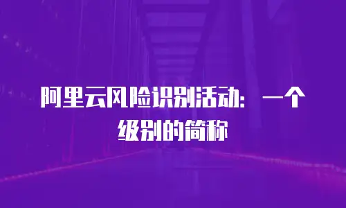 阿里云风险识别活动：一个级别的简称