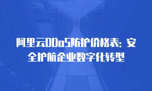 阿里云DDoS防护价格表: 安全护航企业数字化转型