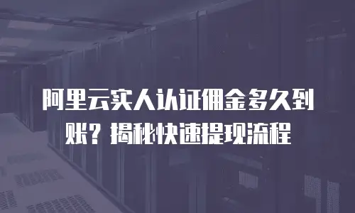 阿里云实人认证佣金多久到账？揭秘快速提现流程