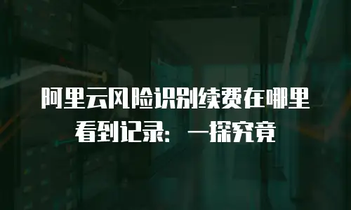 阿里云风险识别续费在哪里看到记录：一探究竟