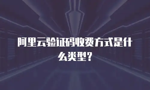 阿里云验证码收费方式是什么类型？