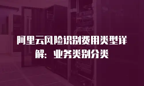 阿里云风险识别费用类型详解：业务类别分类
