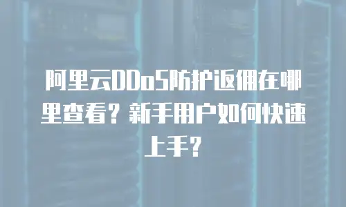 阿里云DDoS防护返佣在哪里查看？新手用户如何快速上手？