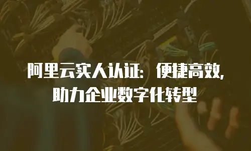 阿里云实人认证：便捷高效，助力企业数字化转型
