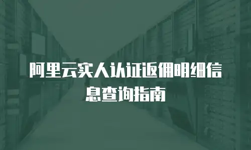 阿里云实人认证返佣明细信息查询指南