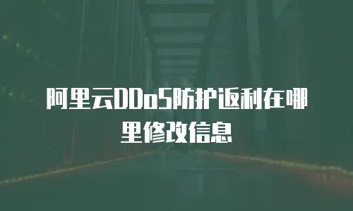 阿里云DDoS防护返利在哪里修改信息