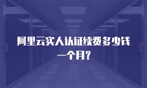 阿里云实人认证续费多少钱一个月？
