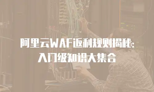 阿里云WAF返利规则揭秘：入门级知识大集合