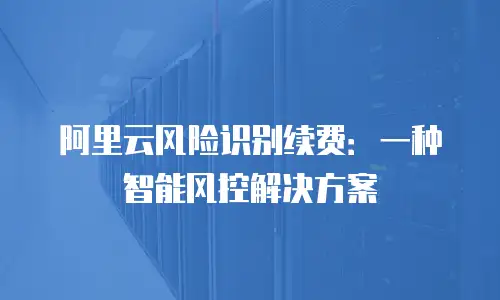 阿里云风险识别续费：一种智能风控解决方案