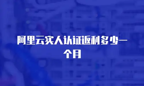 阿里云实人认证返利多少一个月