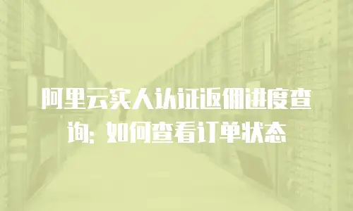 阿里云实人认证返佣进度查询: 如何查看订单状态