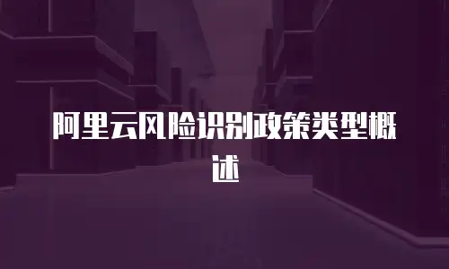 阿里云风险识别政策类型概述
