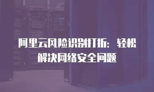 阿里云风险识别打折：轻松解决网络安全问题