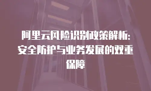 阿里云风险识别政策解析：安全防护与业务发展的双重保障