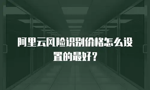 阿里云风险识别价格怎么设置的最好？