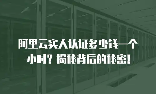 阿里云实人认证多少钱一个小时？揭秘背后的秘密！