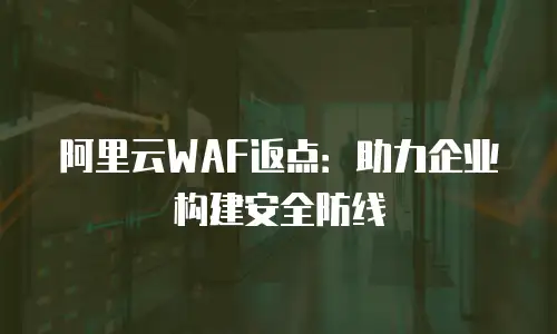 阿里云WAF返点：助力企业构建安全防线
