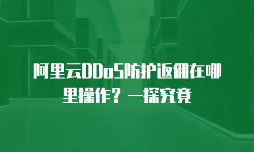 阿里云DDoS防护返佣在哪里操作？一探究竟