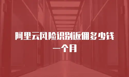 阿里云风险识别返佣多少钱一个月