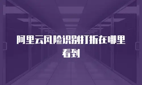 阿里云风险识别打折在哪里看到