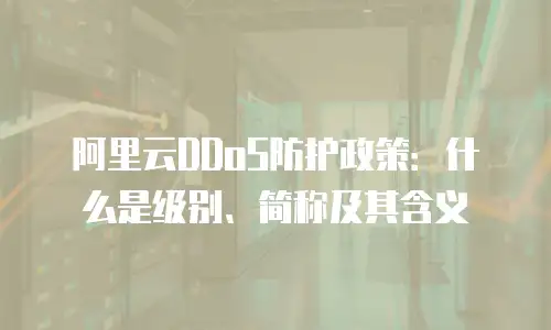 阿里云DDoS防护政策：什么是级别、简称及其含义