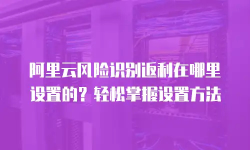 阿里云风险识别返利在哪里设置的？轻松掌握设置方法